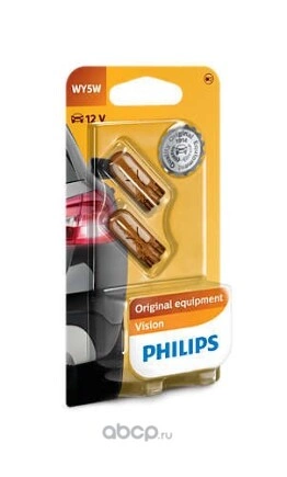 Лампа 12V WY5W 5W PHILIPS 2 шт. блистер купить 427 ₽