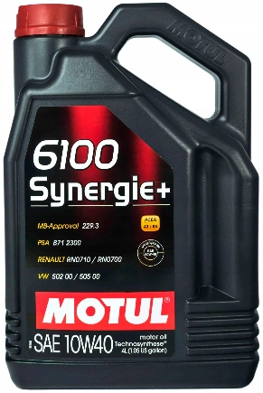 Масло моторное Motul 6100 Synergie+ 10W-40 синтетическое 4 л купить 3 837 ₽