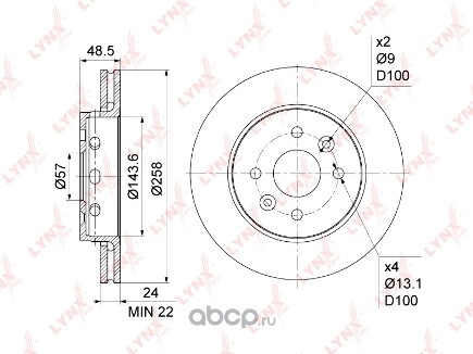 Диск тормозной LYNXauto купить 3 072 ₽