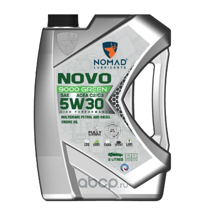 NOMAD Масло моторное NOVO 9000 GREEN 5W-30 (5 л.) ACEA C2/C3 NOMAD LUBRICANTS купить 4 952 ₽