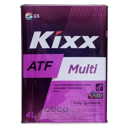 Масло трансмиссионное Kixx ATF Multi Plus синтетическое 4 л купить 3 107 ₽