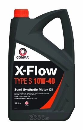 Масло моторное COMMA X-Flow Type S 10W-40 полусинтетика 5 л купить 3 722 ₽