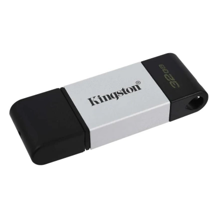 Карта памяти Kingston DataTraveler 80, USB-C 3.2 G1, сереб/чер, DT80/32GB KINGSTON купить 1 431 ₽