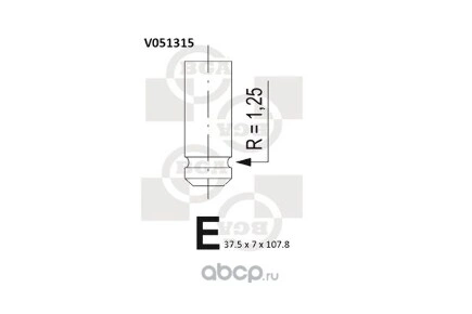 КЛАПАН 37.6x7x107.7 IN DACREN 1.2-1.6 (K7JK7MC3JE5FE6JE7FE7J) 88- купить 278 ₽