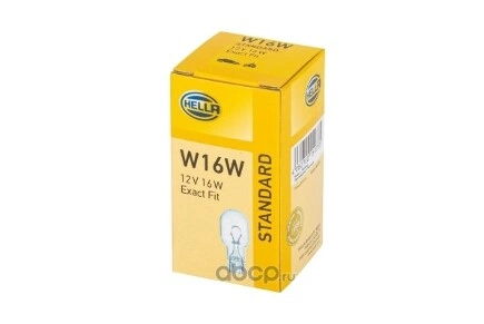 Лампа 12V W16W 16W W2,1x9,5d HELLA 1 шт. картон купить 44 ₽