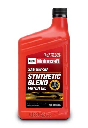 Масло моторное MOTORCRAFT Synthetic Blend Motor Oil 5W-20 синтетика 1 л купить 1 228 ₽