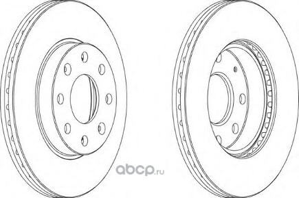 Диск тормозной передний CHEVROLET Aveo/Kalos /Vent D=236mm FERODO купить 3 295 ₽