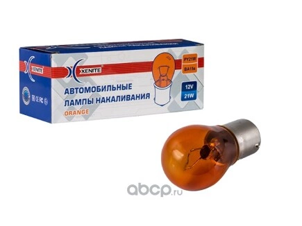 Лампа накаливания XENITE PY21W BA15s 12V 21W 10 шт. купить 26 ₽