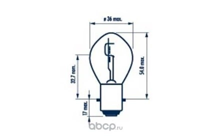 Лампа галогеновая  S2 BA20d 12V 35/35W 1 шт. купить 278 ₽