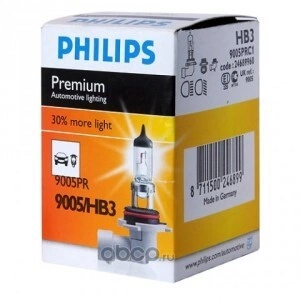 Лампа 12V HB3 60W +30% PHILIPS Premium 1 шт. картон купить 581 ₽