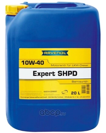 Масло моторное Ravenol Expert SHPD 10W-40 полусинтетика 20 л купить 15 923 ₽