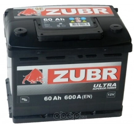 АКБ ZUBR Ultra 60Ah R+ (ZU600) (-/+) 12V 600A EN 242x175х190 купить 6 900 ₽