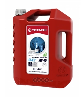 Масло моторное TOTACHI NIRO HD Synthetic API CI-4/SL 5W-40 синтетическое 4 л купить 1 849 ₽