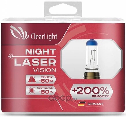 Комплект ламп H1(Clearlight)12V-55W Night Laser Vision +200% Light (2 шт.) ClearLight купить 666 ₽