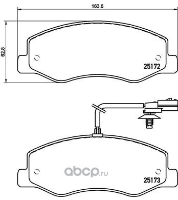 Колодки тормозные, комплект задний BREMBO купить 4 539 ₽