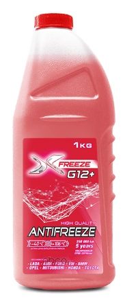 Антифриз X-FREEZE Antifreeze G12+ готовый -40C красный 1 кг купить 188 ₽