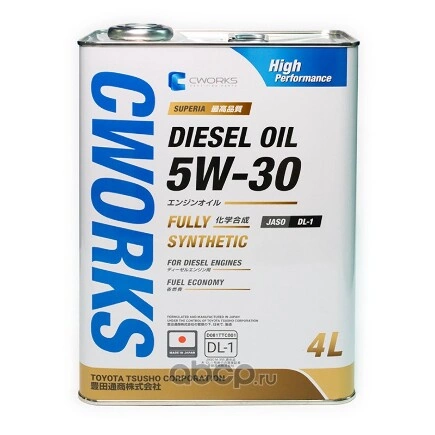 Масло моторное CWORKS SUPERIA DIESEL OIL 5W-30 синтетическое 4 л купить 3 572 ₽