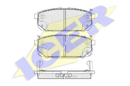 Колодки задние KIA SORENTO 2.4-3.5 02-> ICER купить 1 595 ₽