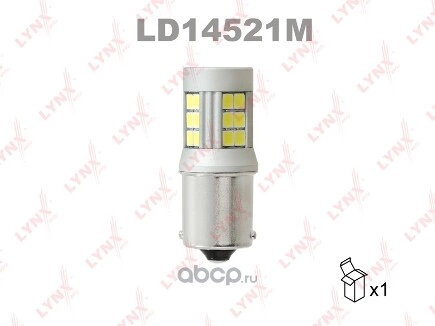 Лампа светодиодная 12V P21W 21W BA15s 6200K LYNXauto LED 1 шт. картон S25 купить 633 ₽