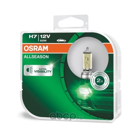 Лампа 12V H7 55W PX26d OSRAM ALLSEASON 2 шт. DUOBOX купить 1 881 ₽