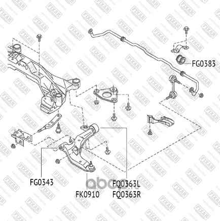 Рычаг передний верхний L NISSAN Primera (P12) 02-08 FIXAR купить 2 617 ₽