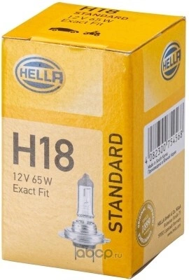 Лампа 12V H18 65W PY26D-1 HELLA Standard 1 шт. картон купить 452 ₽