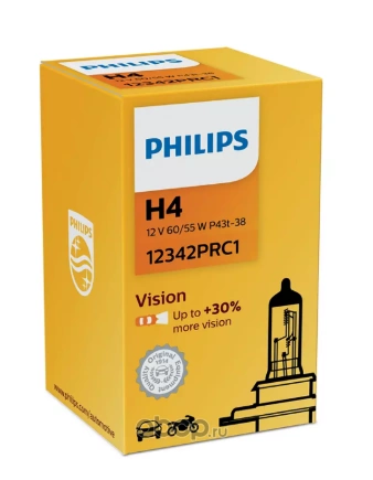 Лампа 12V H4 60/55W +30% PHILIPS Premium 1 шт. картон купить 337 ₽