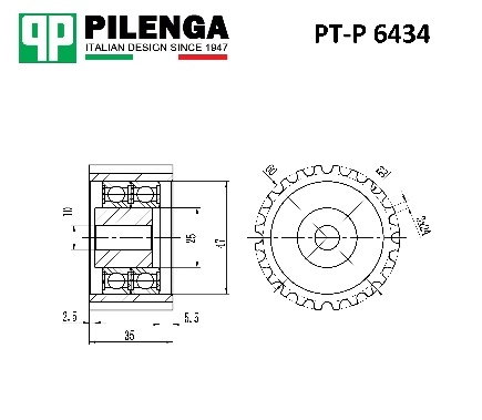 Ролик ремня ГРМ SUBARU IMPRESA/FORESTER 1.6-2.5 PTP6434 купить 937 ₽