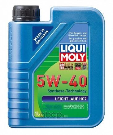 Масло моторное LIQUI MOLY Leichtlauf HC 7 5W-40 полусинтетическое 1 л купить 1 271 ₽