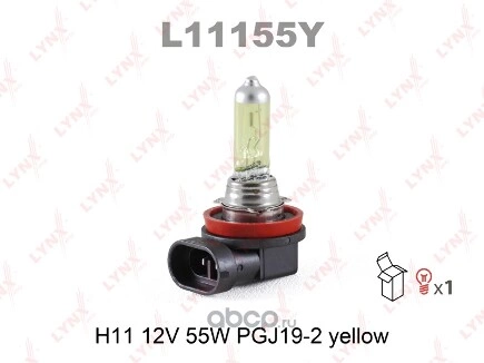 Лампа 12V H11 55W PGJ19-2 LYNXauto Yellow 1 шт. картон купить 640 ₽