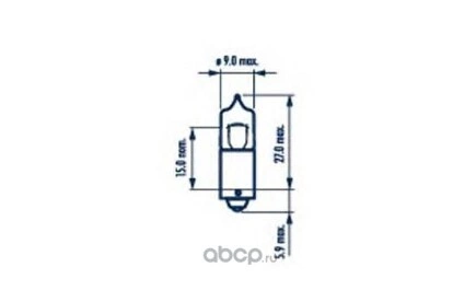 Лампа галогеновая  H6W BAX9s 12V 6W 10 шт. купить 332 ₽