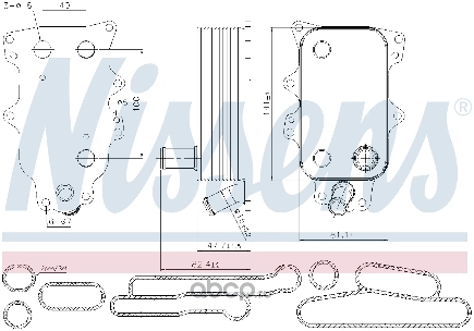 Радиатор масляный ДВС FORD TRANSIT 2.2/2.4/3.2TDCi 5/06- (без корпуса) 90737 NISSENS купить 8 111 ₽