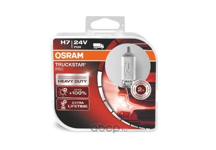 Лампа 24V H7 70W PX26d OSRAM TRUCKSTAR PRO 2 шт. DUOBOX купить 2 219 ₽