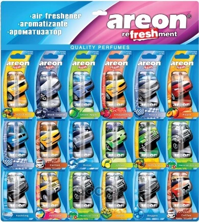 Ароматизатор AREON REFRESHMENT LIQUID машины лист 18шт DST08 AREON купить 122 ₽