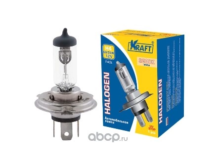 Лампа 12V H4 60/55W P43t KRAFT 1 шт. картон купить 263 ₽