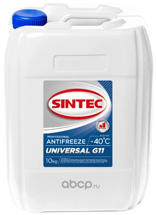 Антифриз Sintec Universal G11 готовый -40 синий 10 кг купить 1 712 ₽