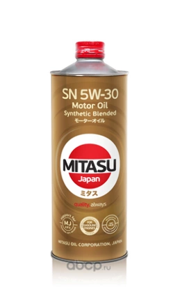 Масло моторное Mitasu MOTOR OIL SN 5W-30 полусинтетическое 1 л купить 1 457 ₽