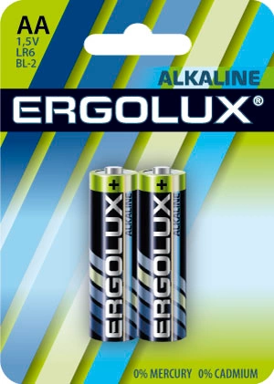 Батарейки ERGOLUX LR6 BL-2 11747 АА 1.5В компл. 2шт. ERGOLUX купить 61 ₽