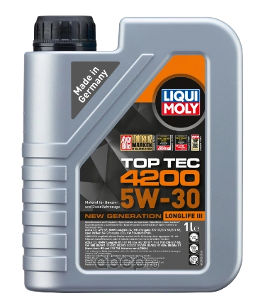 Масло моторное LIQUI MOLY Top Tec 4200 5W-30 синтетическое 1 л купить 2 393 ₽