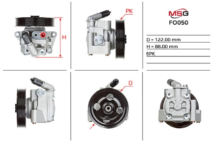 Насос ГУР новый FORD GALAXY 06-,MONDEO IV 07-,S-MAX 06-,VOLVO S80 II (AS) 08-,V70 III (BW) 07- MSG купить 6 722 ₽