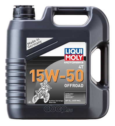 Масло моторное Liqui moly Motorbike 4T Offroad 15W-50 синтетика 4 л купить 4 663 ₽