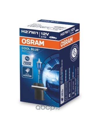 Лампа 12V H27W/1 27W PG13 OSRAM COOL BLUE INTENSE 1 шт. картон купить 1 336 ₽