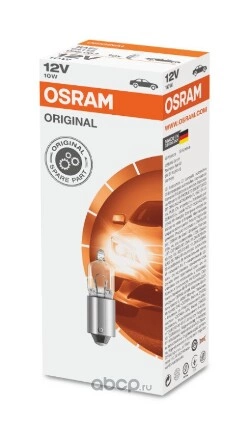 Лампа 12V T4W 10W BA9s OSRAM ORIGINAL LINE 1 шт. картон купить 414 ₽