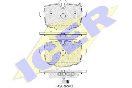 Колодки задние BMW 5(G30)/7(G11/G12)/X3 III (G01)/X5 IV (G05) ICER купить 6 590 ₽