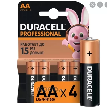 Батарейка алкалиновая Duracell BASIC AA 1,5V упаковка 4 шт. купить 255 ₽