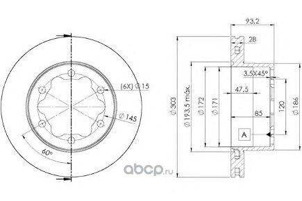 Диск тормозной задний MB Sprinter/VW Crafter 30-50 06-> /Vent D=303mm ICER купить 4 217 ₽