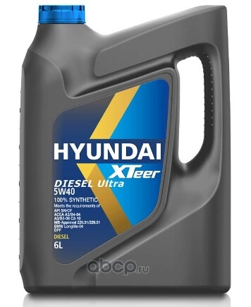 Масло моторное Hyundai Xteer Diesel Ultra 5W-40 6 л купить 5 459 ₽