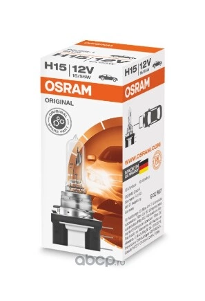 Лампа 12V H15 15/55W PGJ23t-1 OSRAM ORIGINAL LINE 1 шт. картон купить 1 763 ₽