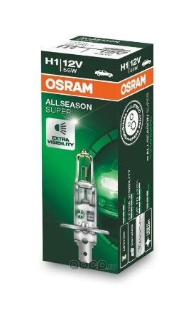 Лампа 12V H1 55W OSRAM ALLSEASON 1 шт. картон купить 353 ₽