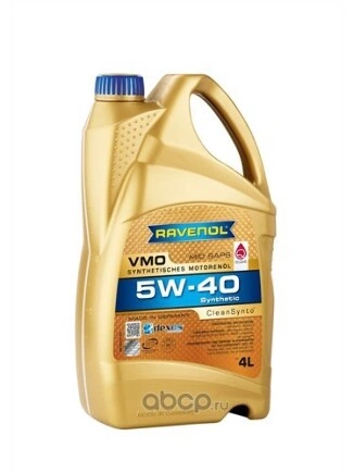 Масло моторное Ravenol VMO 5W-40 синтетическое 4 л купить 5 692 ₽